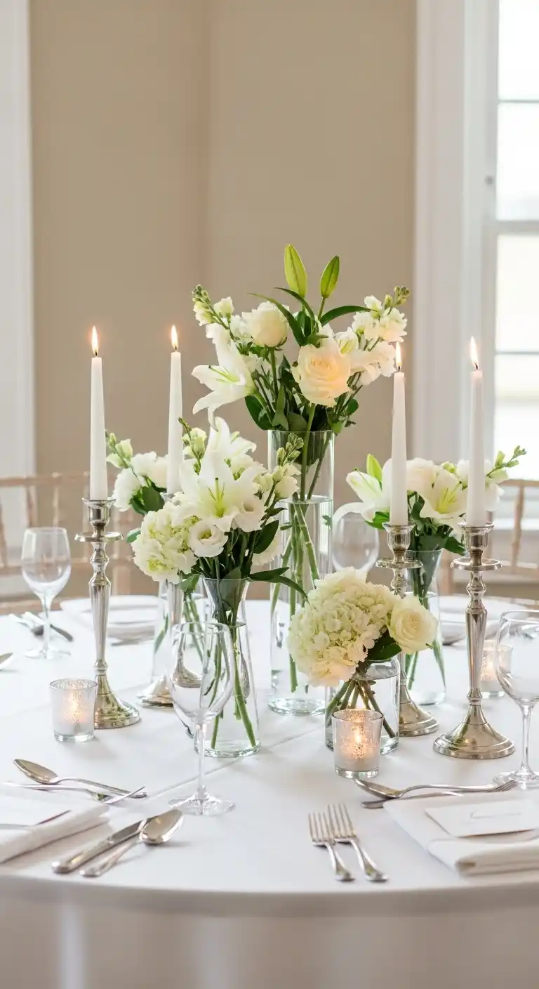 19 Easy Dinner Party Table Settings Inspirations 11 7. Classic White Table Settings for Timeless Appeal