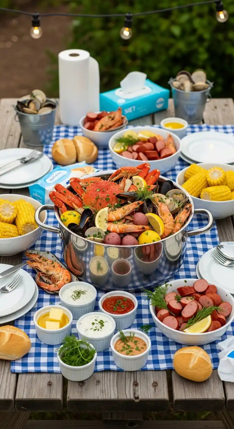Seafood Boil Party Ideas: 27 Coastal-Inspired Fun Touches 11 7. Family-Friendly Seafood Boil with Mild Seasonings