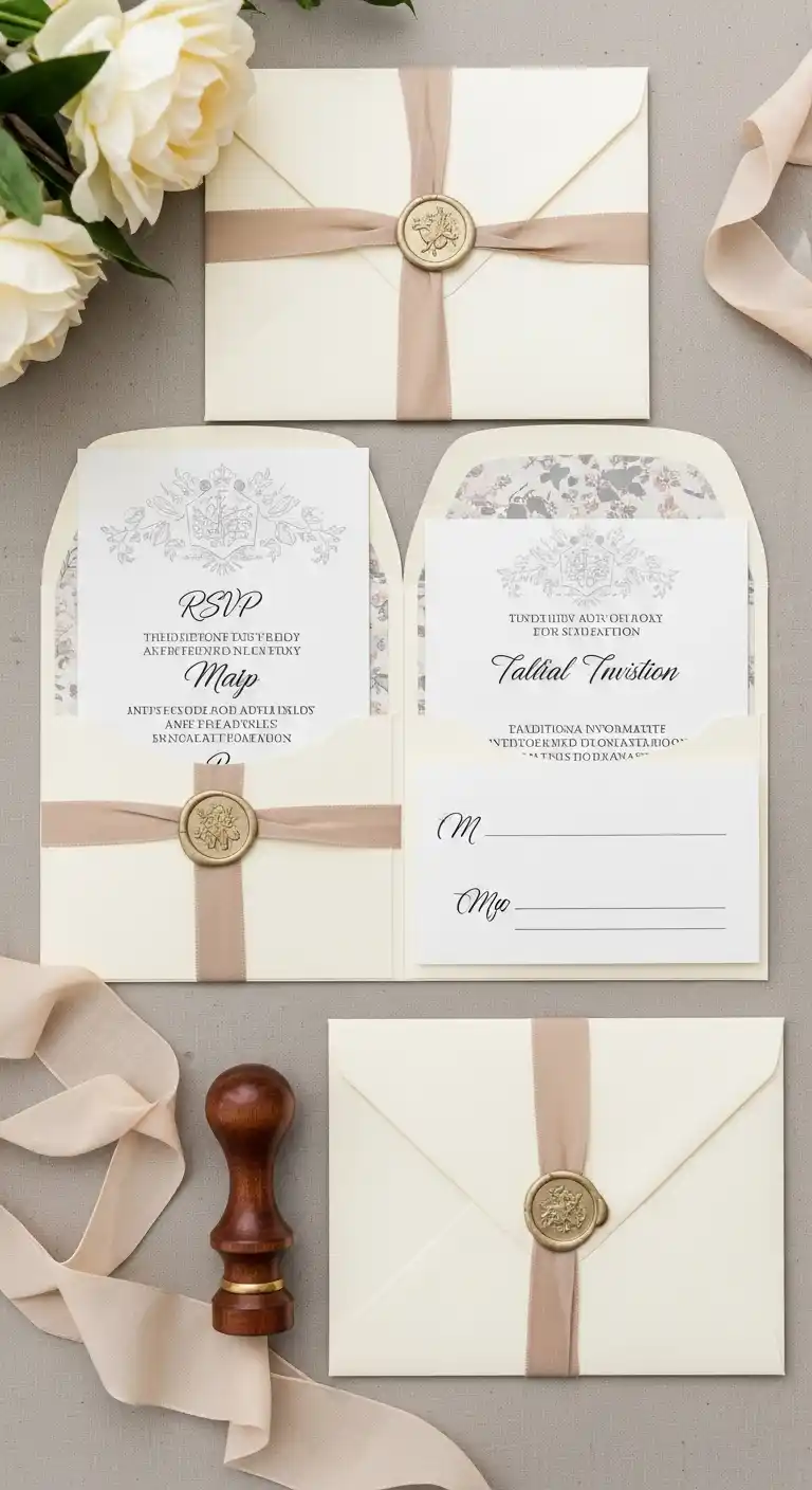 27 Stunning Traditional Wedding Invitations for Any Theme 11 7. Pocket-Style Traditional Invitations