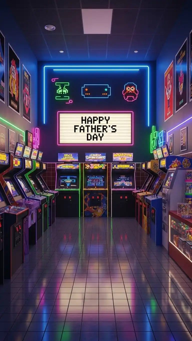 19 Fathers Day Party Themes for a Memorable Day 11 7. Retro Game Arcade Theme