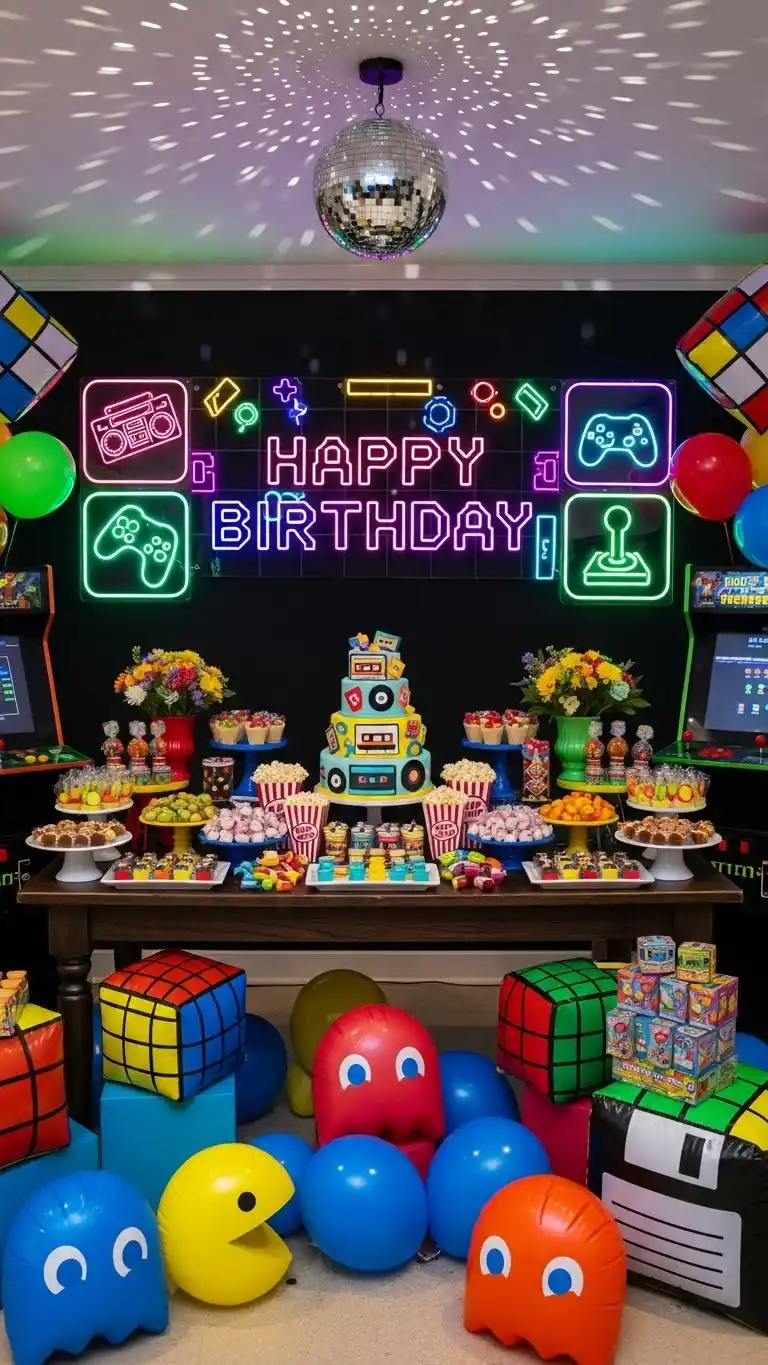 17 Creative 21st Birthday Party Ideas to Wow Your Guests 11 7. Retro-Themed Throwback Night Full of Nostalgia