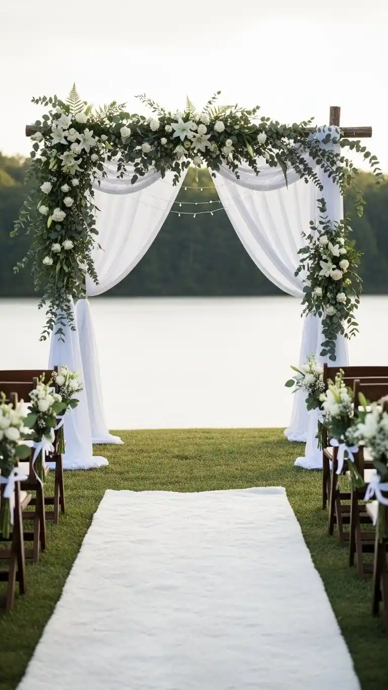 21 Small Intimate Wedding Ideas You’ll Adore 11 7. Set Up a Decorative Archway as the Ceremony Focal Point