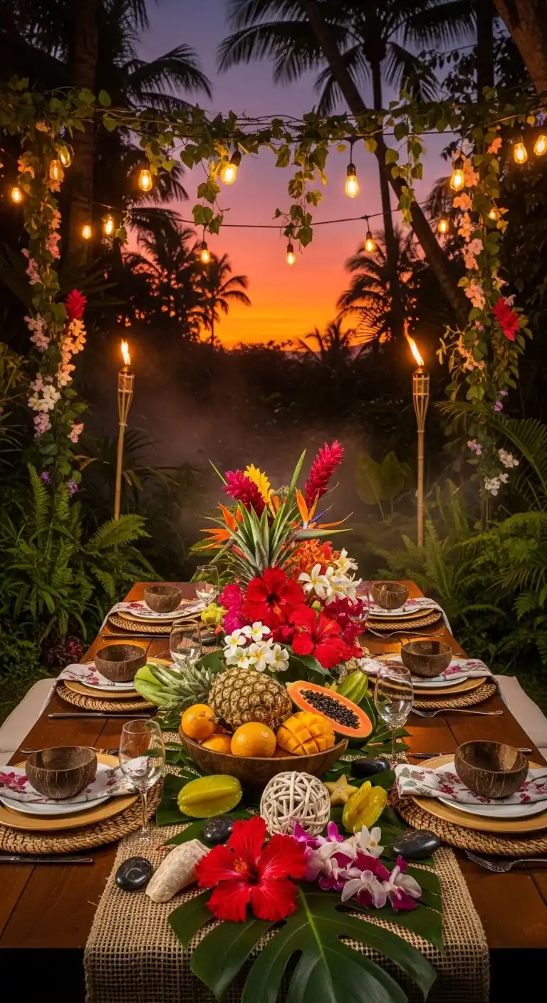 Hawaiian Birthday Party Ideas for Adults: 25 Fun Themes 11 7. Sunset Jungle Garden Dinner Party