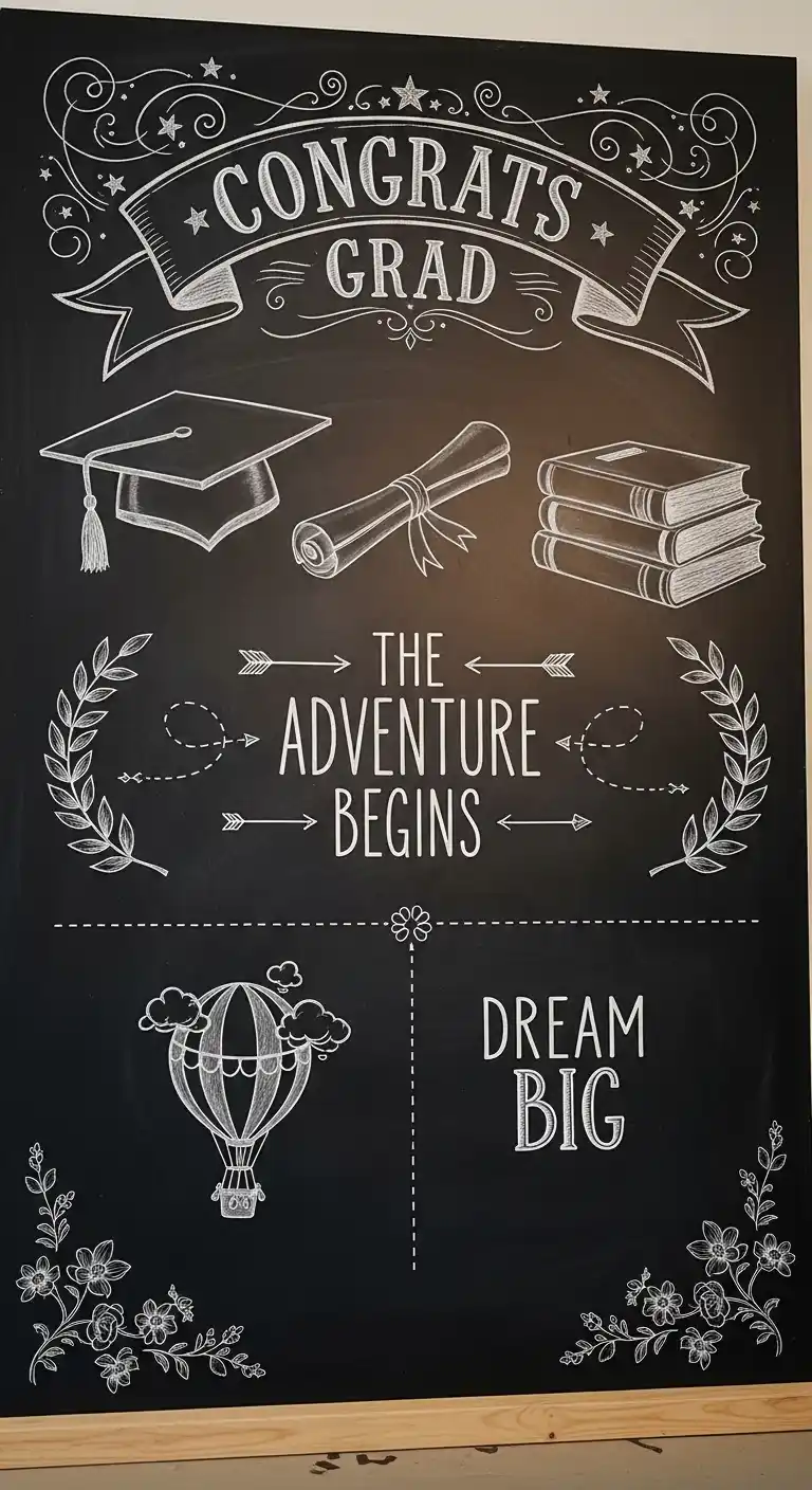 21 Stylish Graduation Party Backdrops for Any Theme 11 7. Vintage Chalkboard Backdrop
