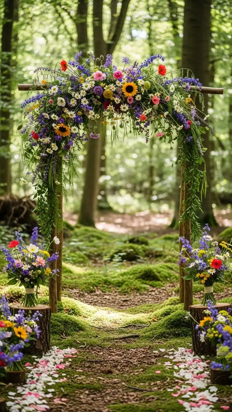 Forest Wedding Ideas: 25 Ways to Celebrate Amid Nature 11 7. Wildflower Bouquet Arrangements