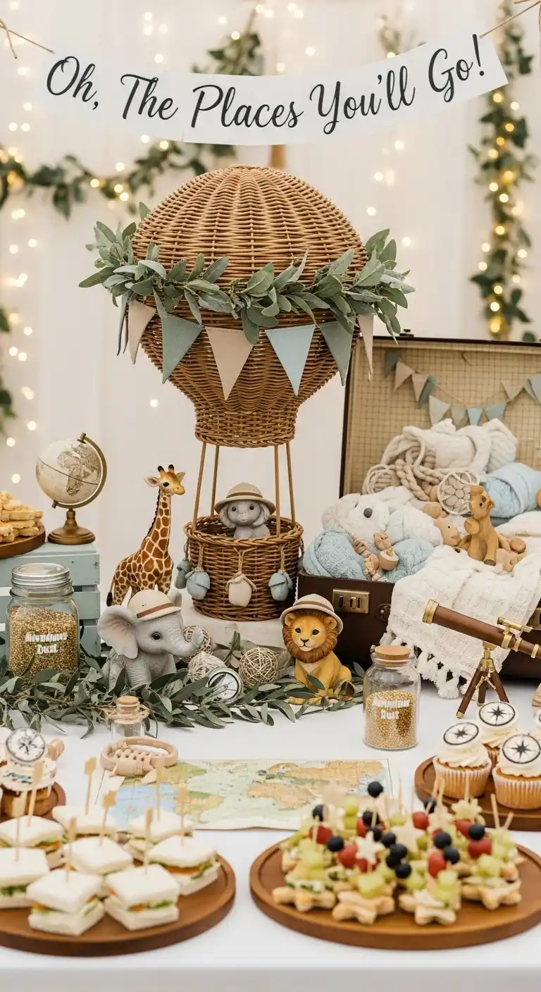 23 Elegant Neutral Baby Shower Ideas for a Perfect Day 12 8. Adventure-Themed Baby Shower