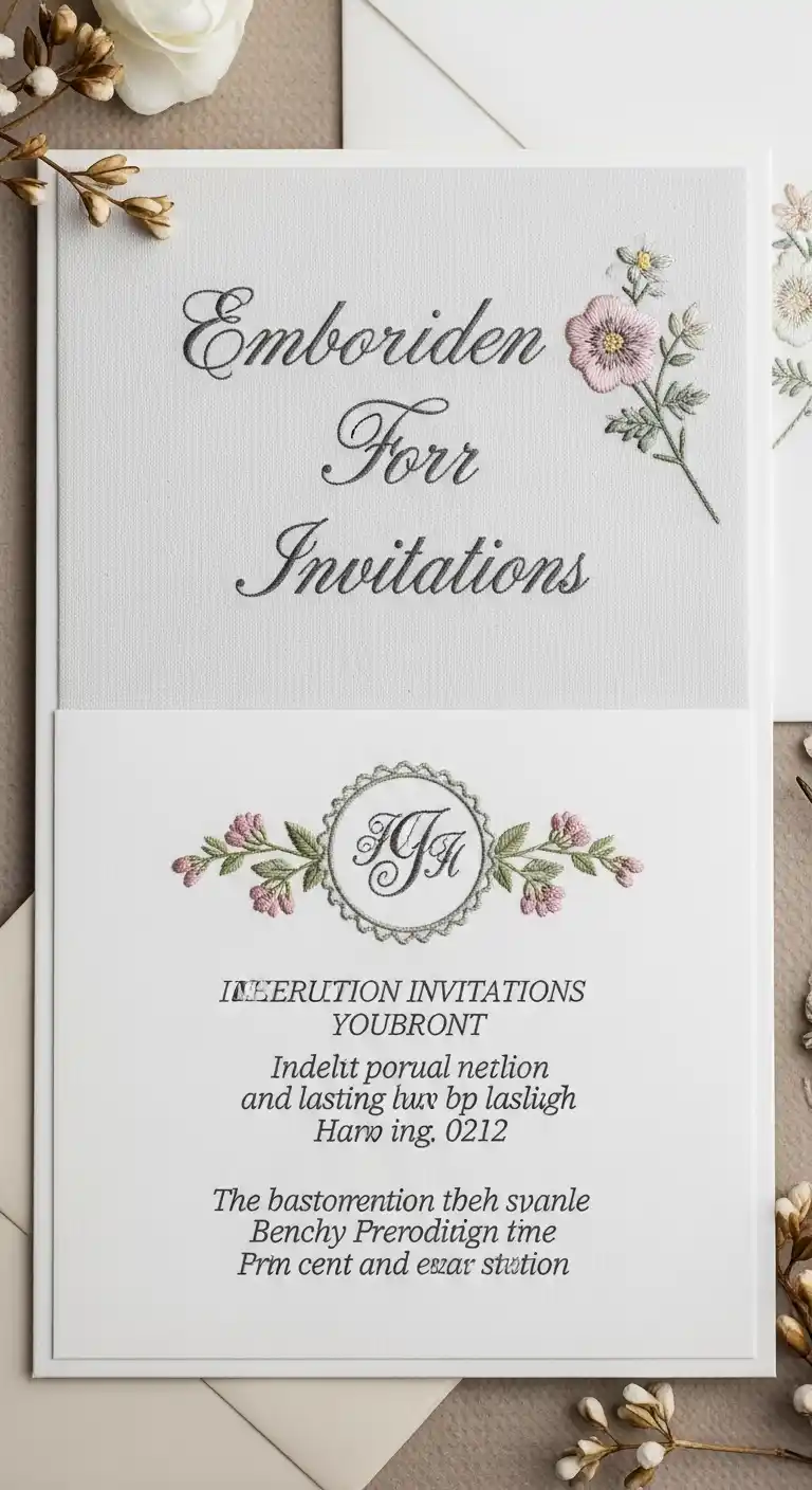 27 Stunning Traditional Wedding Invitations for Any Theme 12 8. Embroidered Invitations