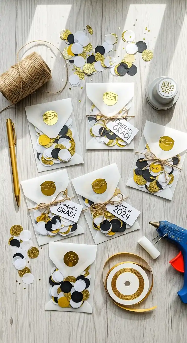 21 DIY Graduation Party Favors That Wow Your Guests 12 8. Handmade Confetti Packs