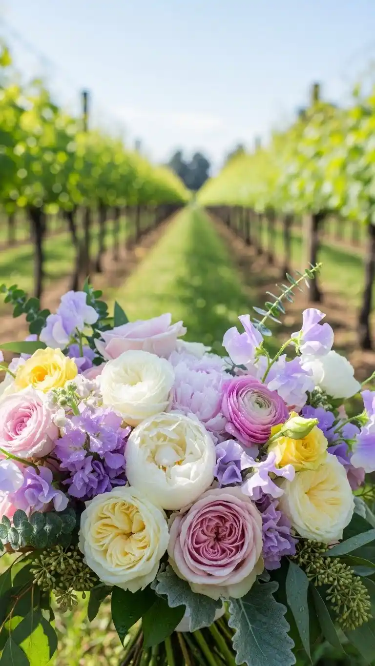 25 Elegant Vineyard Wedding Ideas for Your Dream Day 12 8. Sculptural Anthurium and Rose Composition