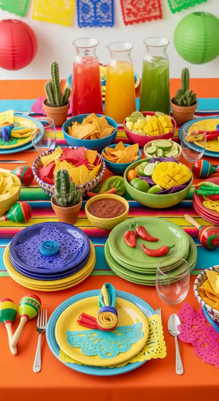 Fiesta Party Decorations: 19 Bright Ideas for a Vibrant Bash 13 9. Festive Tableware