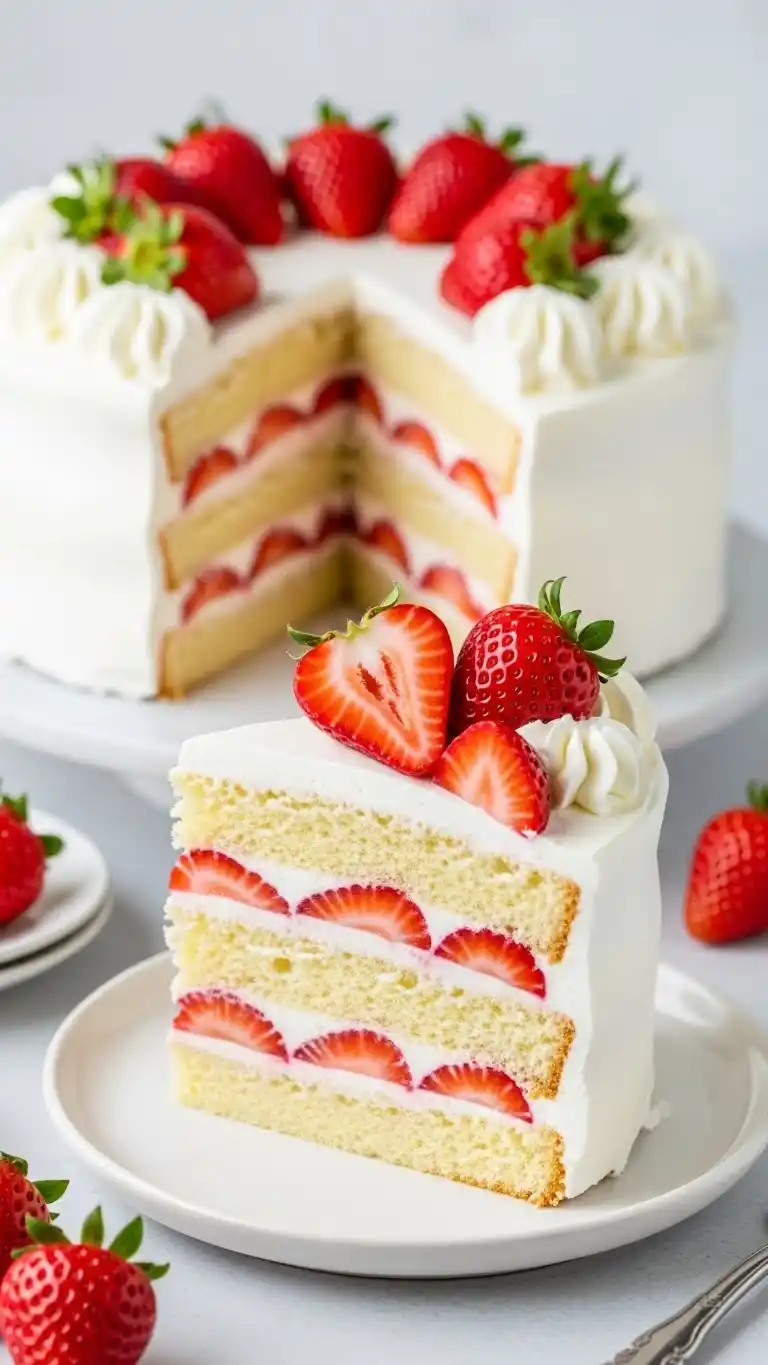 Fathers Day Cake Ideas: 21 Treats Dad Will Love 13 9. Fresh Strawberry Shortcake-Style Layer Cake