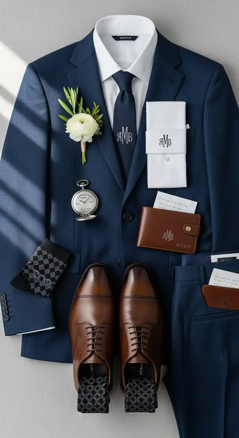 Modern Wedding Ideas: 19 Fresh & Stylish Inspirations 13 9. Groom’s Attire with Personalized Accents