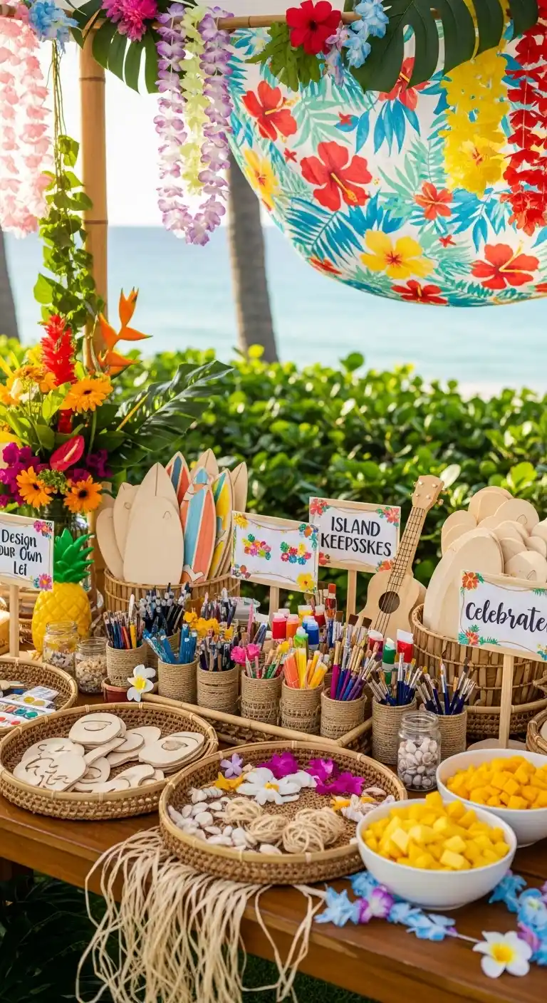25 Hawaiian Graduation Party Ideas for a Fun Celebration 13 9. Interactive Craft Station