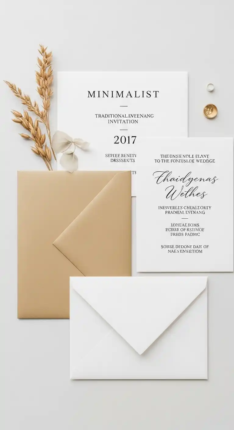 27 Stunning Traditional Wedding Invitations for Any Theme 13 9. Minimalist Traditional Invitations