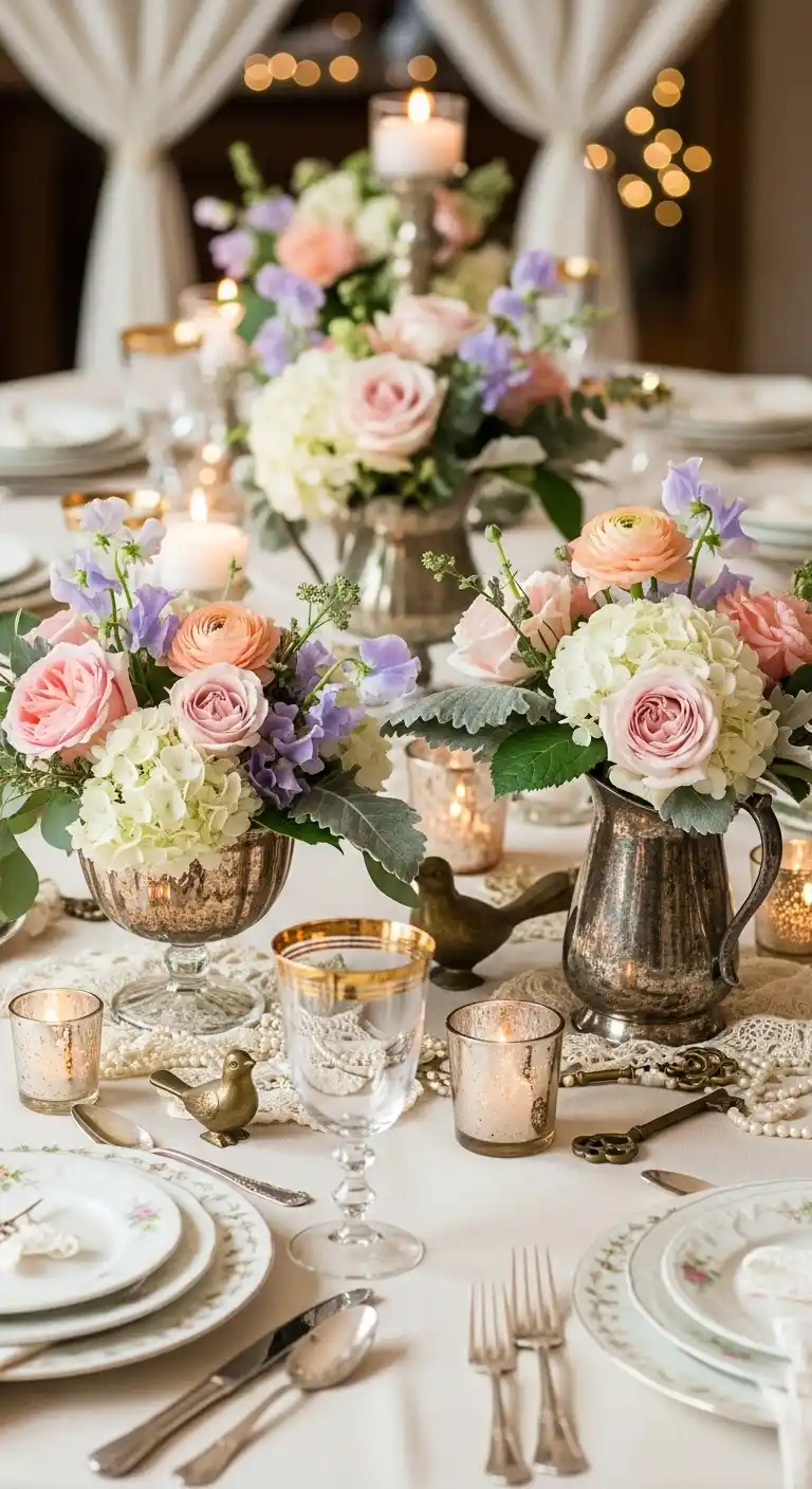 21 Vintage Wedding Ideas for a Classic Celebration 13 9. Retro Floral Centerpieces