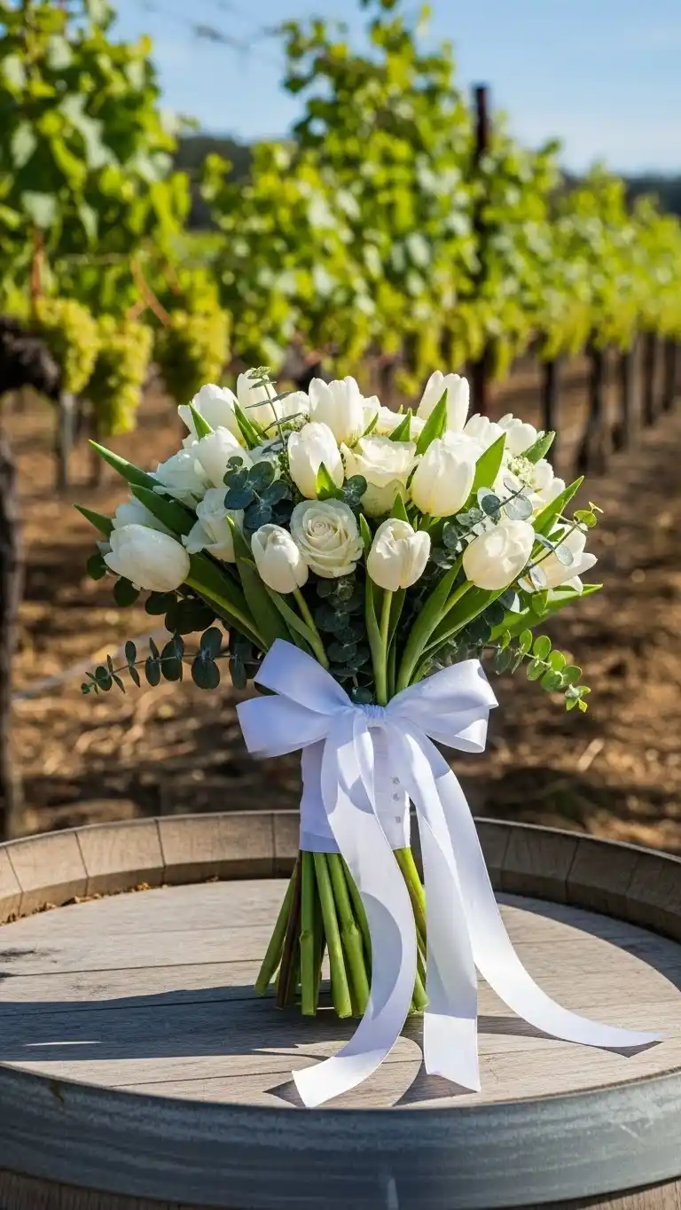 25 Elegant Vineyard Wedding Ideas for Your Dream Day 13 9. Soft Pastel Spring Bouquet with Premium Blooms