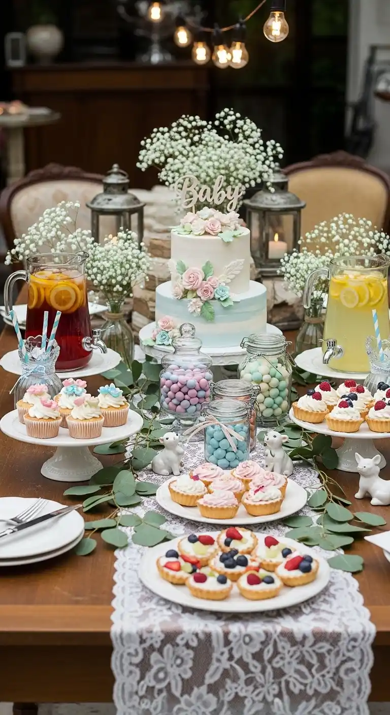 23 Elegant Neutral Baby Shower Ideas for a Perfect Day 13 9. Vintage-Inspired Celebration