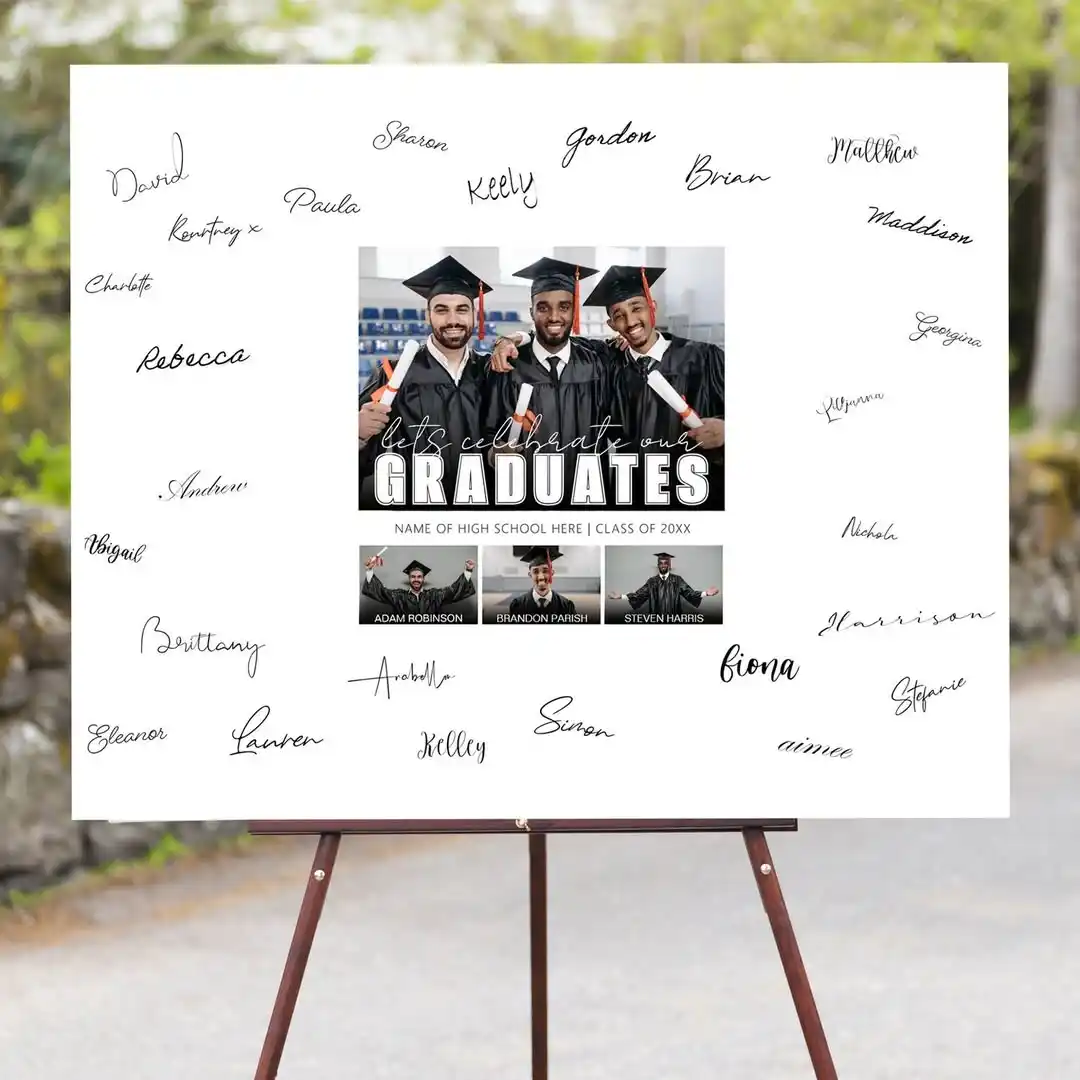 High School Graduation Party: 19 Fun Celebrations 8 Personalized Sign-In Board