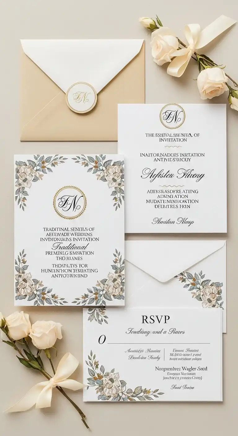 27 Stunning Traditional Wedding Invitations for Any Theme 3 The Essentials of Traditional Wedding Invitations