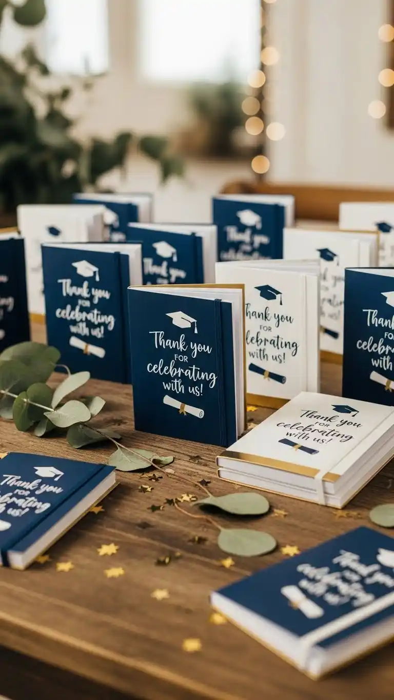 25 Graduation Party Favors for Guests Ideas That Wow Everyone 5 1. Custom Mini Notebooks