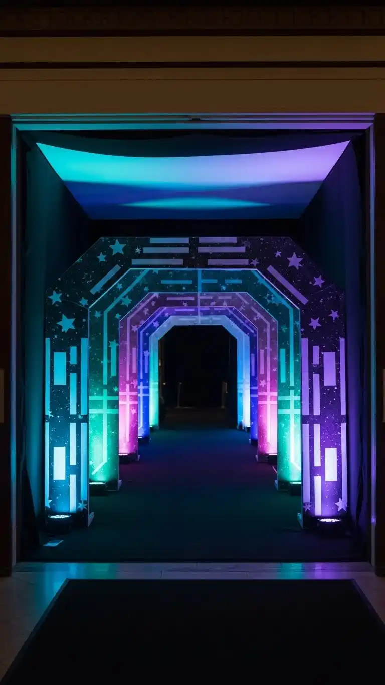 21 Star Wars Birthday Party Ideas for Adults That Wow 5 1. Galactic Entryway with Themed Lighting