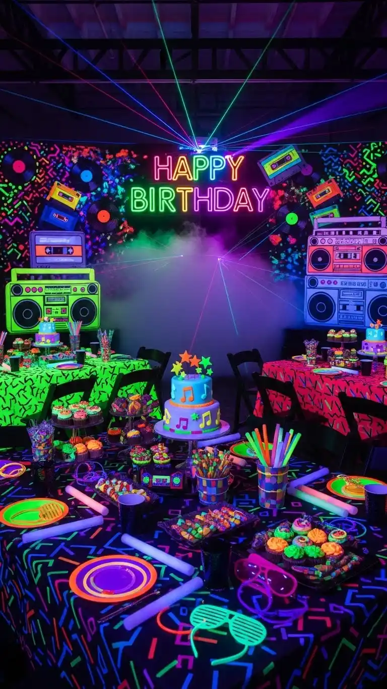 21 Stylish & Fun 80s Birthday Party Ideas to Try 5 1. Neon Glow Theme Party