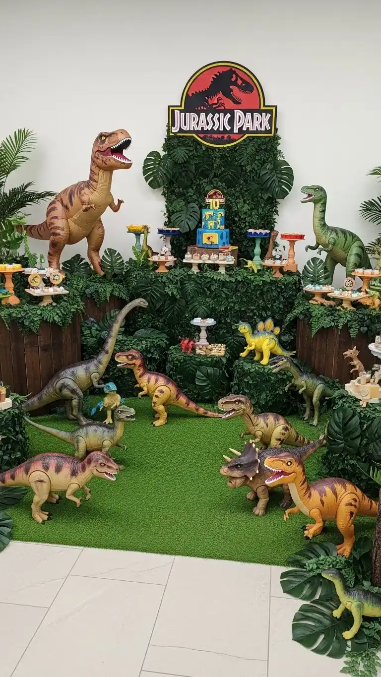 Jurassic Park Party: 21 Fun Ideas to Bring Dinosaurs to Life 14 10. Inflatable or Toy Dinosaur Decorations