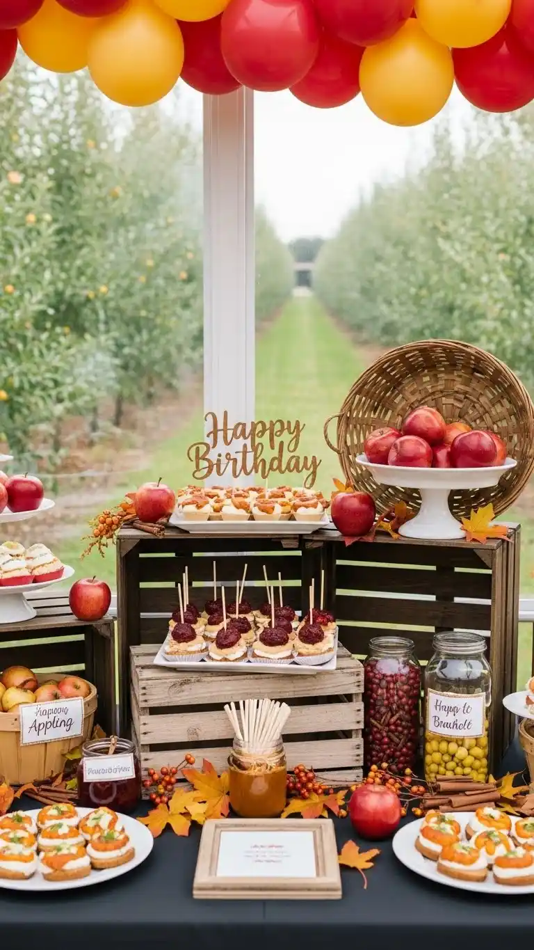 Fall Birthday Party Ideas for Adults That Wow 14 10. Orchard-Style Apple Celebration