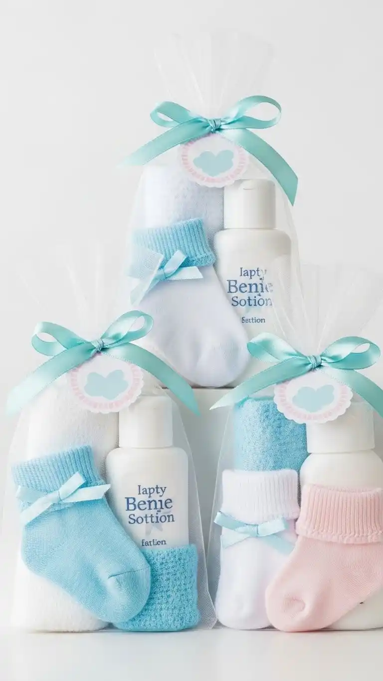 23 Simple Baby Shower Ideas for a Memorable Day 14 10. Simple Favor Bags with Useful Baby Items