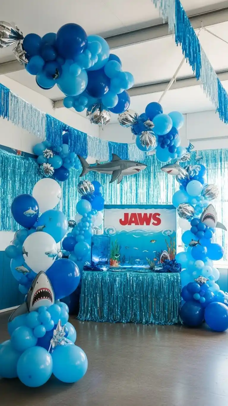 Jaws Party Ideas for a Thrilling Celebration 15 11. Ocean-Themed Balloons and Streamers