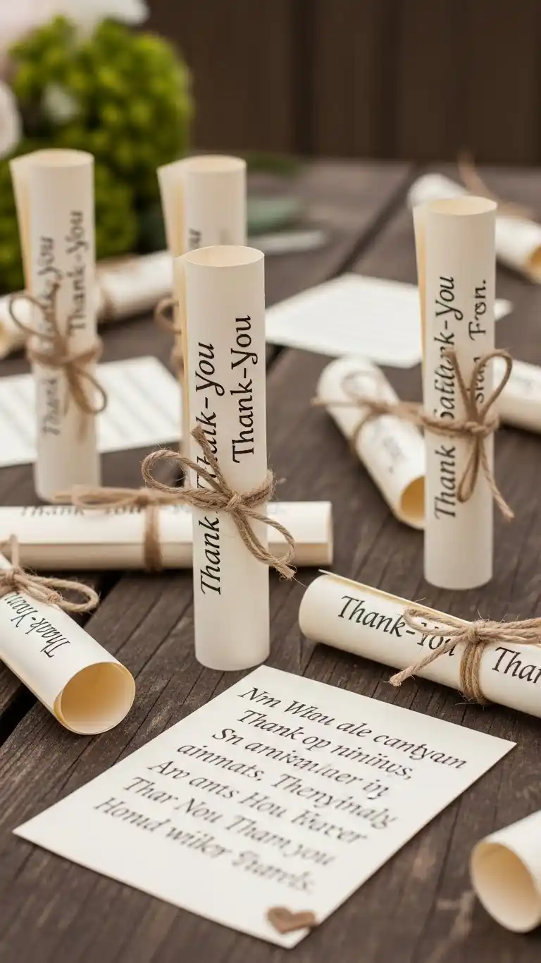25 Graduation Party Favors for Guests Ideas That Wow Everyone 16 12. Handwritten Thank-You Scrolls