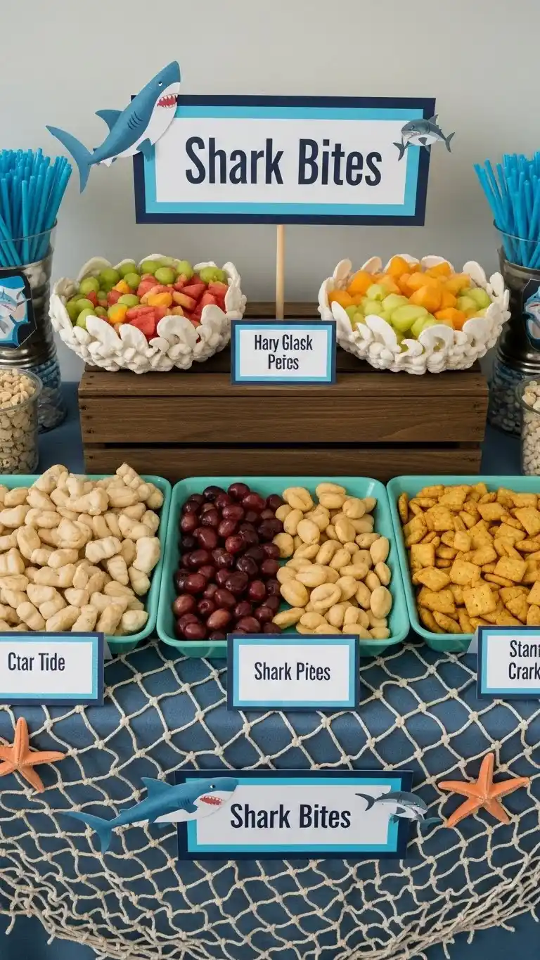 Jaws Party Ideas for a Thrilling Celebration 16 12. Shark Bite Snack Station