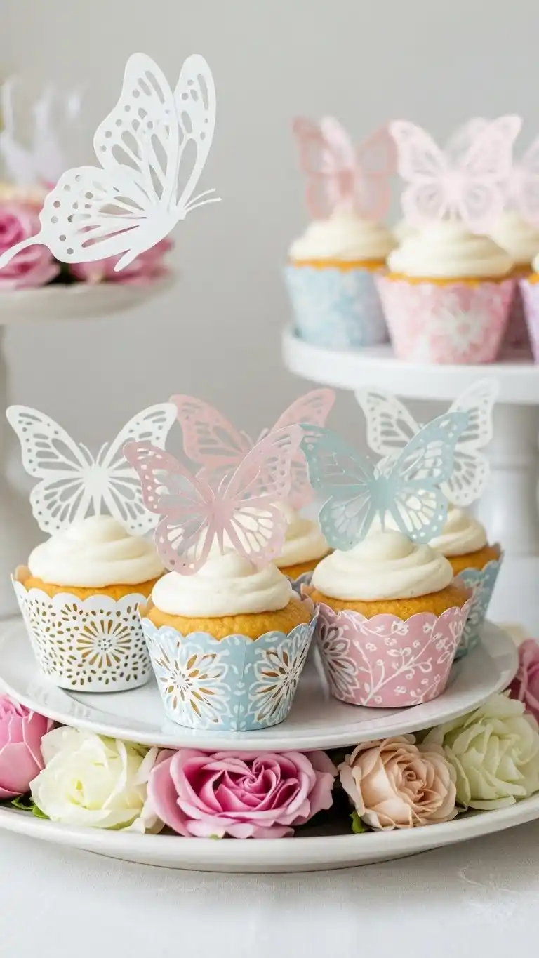 Butterfly Baby Shower Ideas: 21 Sweet & Stylish Looks 17 13. Butterfly Cupcake Wrappers