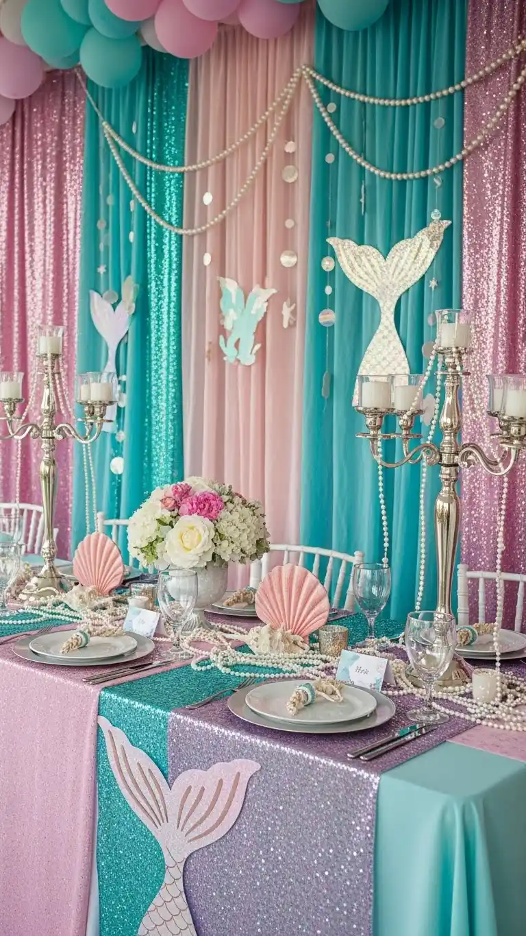 Seafood Boil Party Themes for Every Occasion 17 13. Mermaid & Pearls Glam Theme