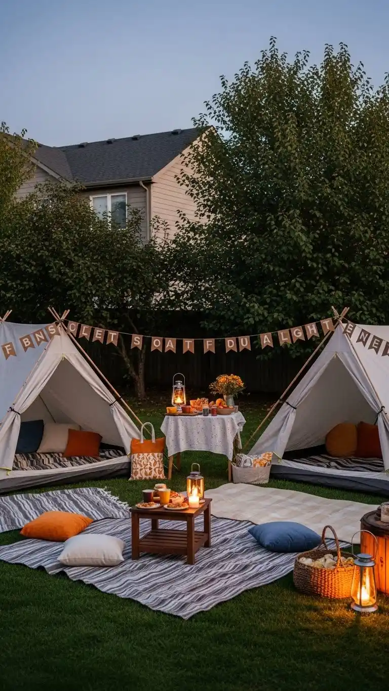 Fall Birthday Party Ideas for Adults That Wow 18 14. Backyard Camping and Storytelling Night