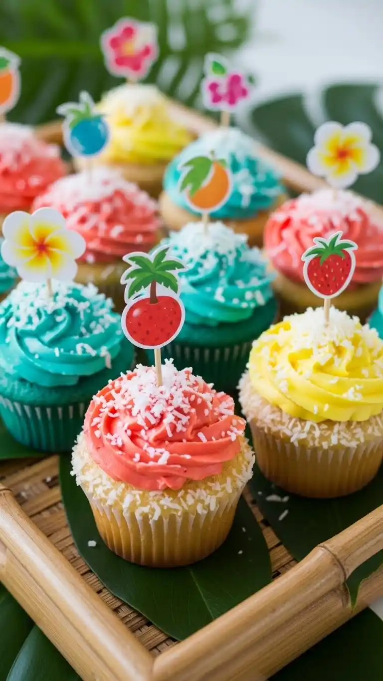 Planning a Luau? 21 DIY Luau Party Ideas That Feel Truly Tropical 18 14. Coconut-Themed Cupcakes (No Alcohol)