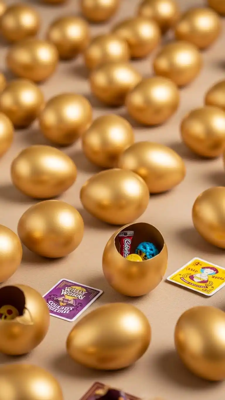 Fun & Colorful Willy Wonka Birthday Party Ideas 18 14. Golden Egg Treasure Hunt