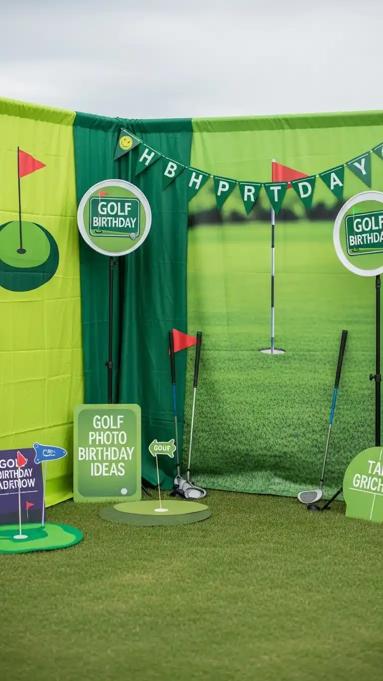 23 Creative Golf Themed Birthday Party Ideas That Wow 18 14. Golf Photo Backdrop Corner
