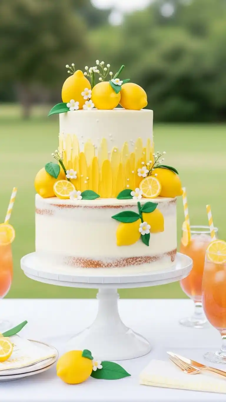 Lemon Themed Party Ideas for a Bright Celebration 18 14. Lemon-Inspired Cake Designs