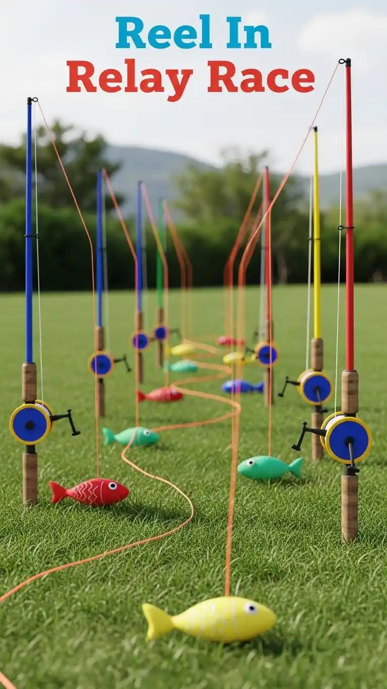 Fishing Birthday Party Ideas for Outdoor Fun 18 14. Reel In Relay Race for Kids