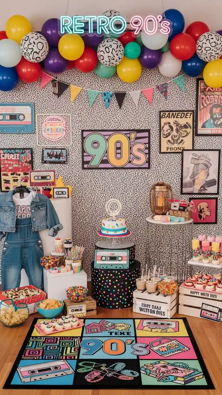 19 Chic & Fun 30th Birthday Party Ideas for Women 18 14. Retro 90s Theme Birthday Party for Nostalgia Lovers