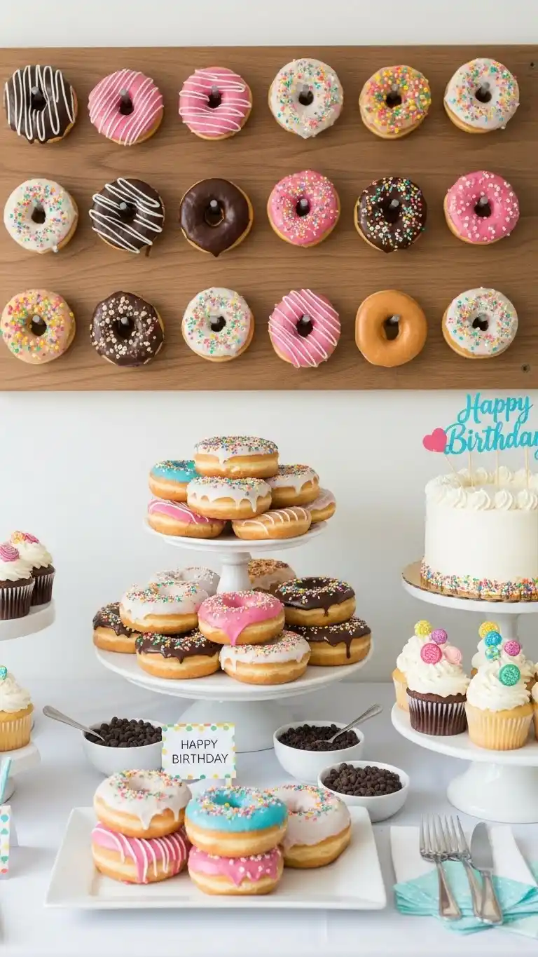 Birthday Table Ideas for a Memorable Celebration 19 15. Donut Dessert Birthday Table