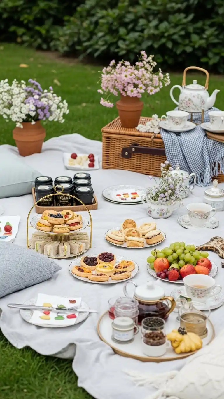Elegant Tea Party Ideas for Adults on a Budget 19 15. Garden Picnic Tea Party