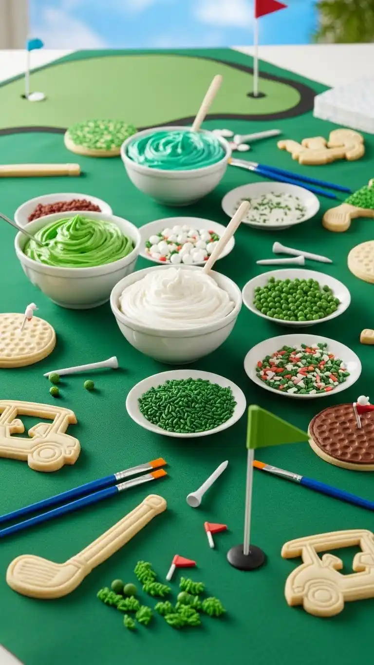 23 Creative Golf Themed Birthday Party Ideas That Wow 19 15. Golf-Themed Cookie Decorating Table