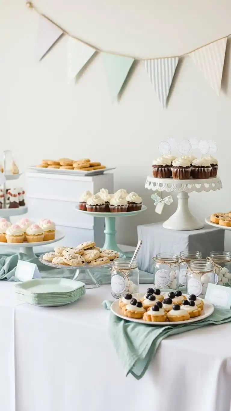 23 Simple Baby Shower Ideas for a Memorable Day 19 15. Simple Cookie or Dessert Table Setup