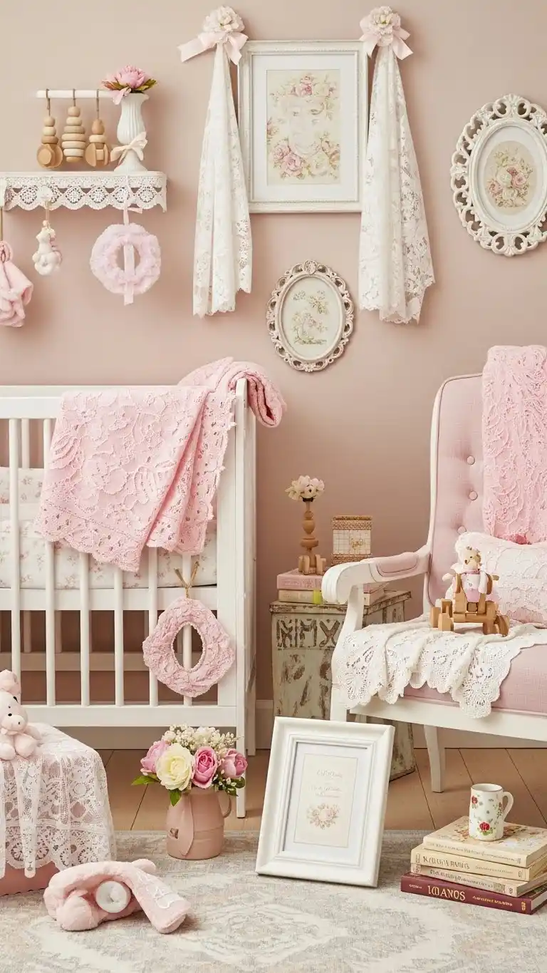 Pink Baby Shower: 25 Stylish Party Inspirations 19 15. Vintage Pink Nursery Theme