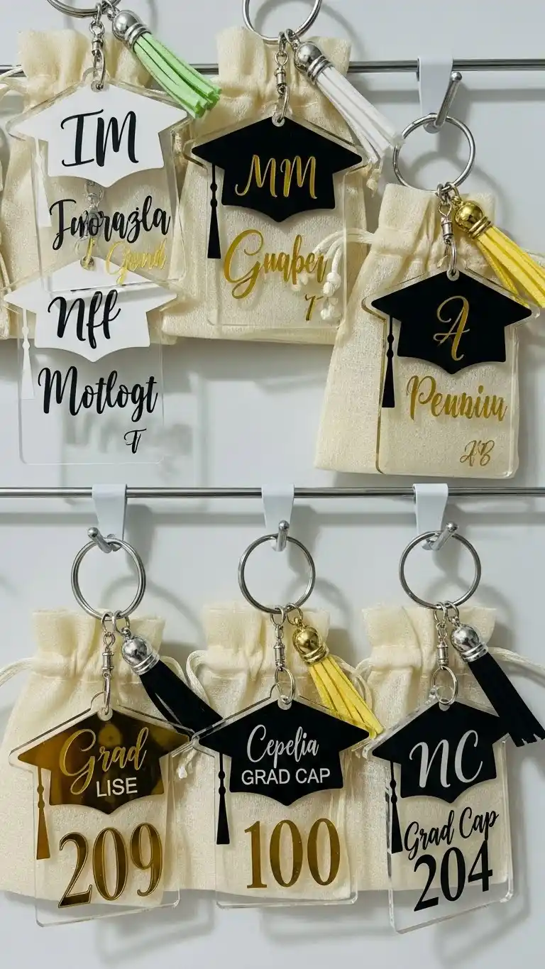 25 Graduation Party Favors for Guests Ideas That Wow Everyone 20 16. Acrylic Grad Cap Key Tags