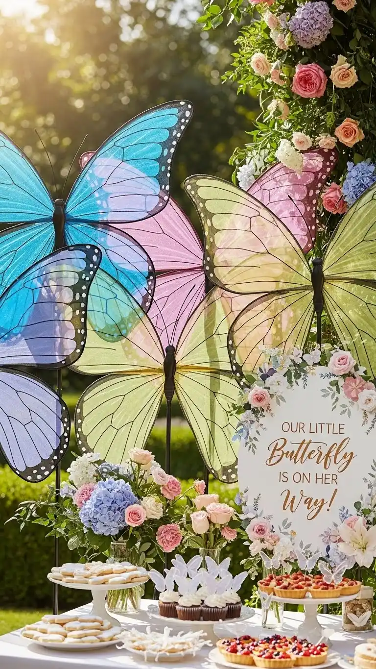Butterfly Baby Shower Ideas: 21 Sweet & Stylish Looks 20 16. Butterfly Wing Props for Guests