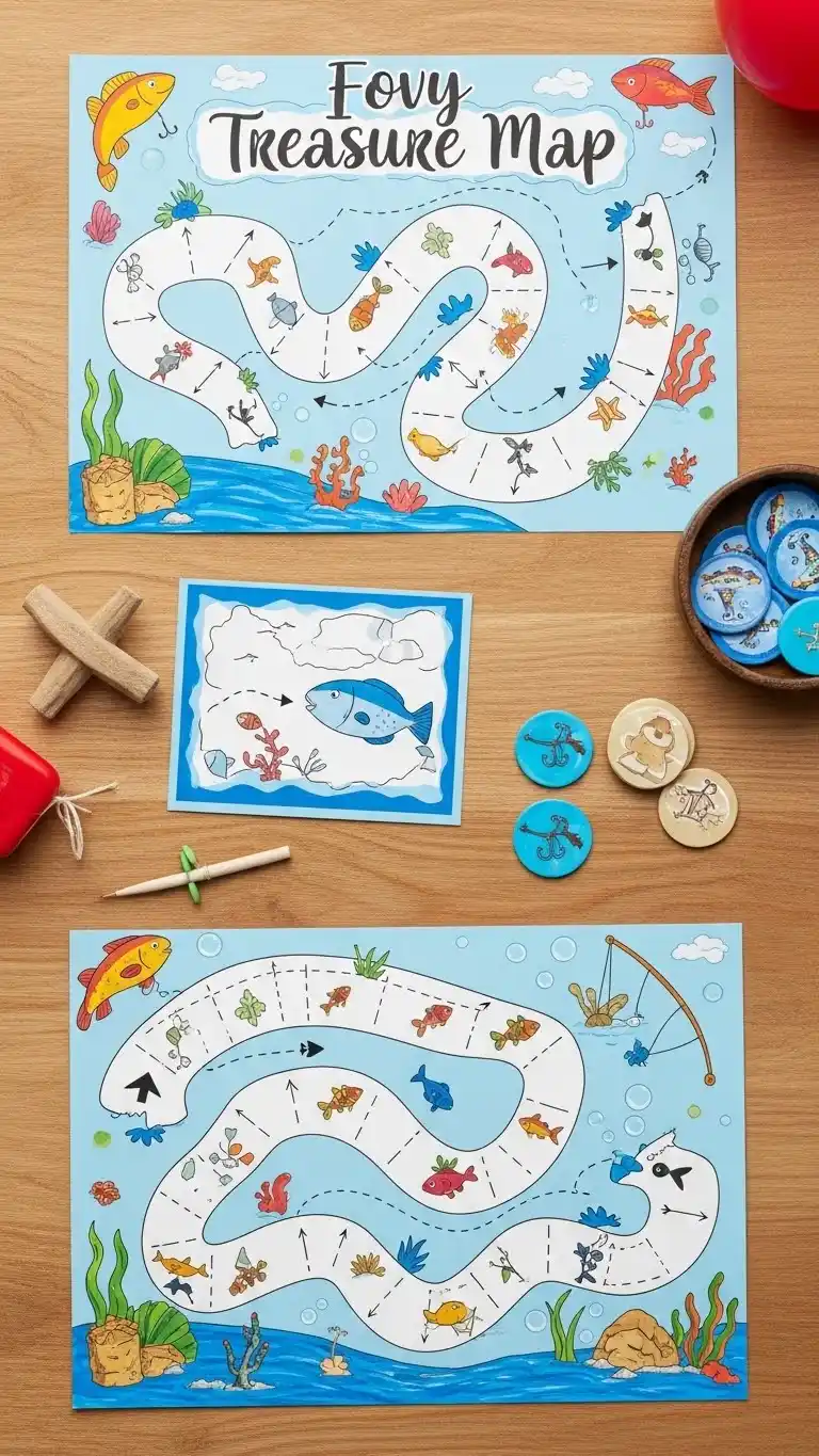 Fishing Birthday Party Ideas for Outdoor Fun 20 16. Fishing Inspired Treasure Map Game