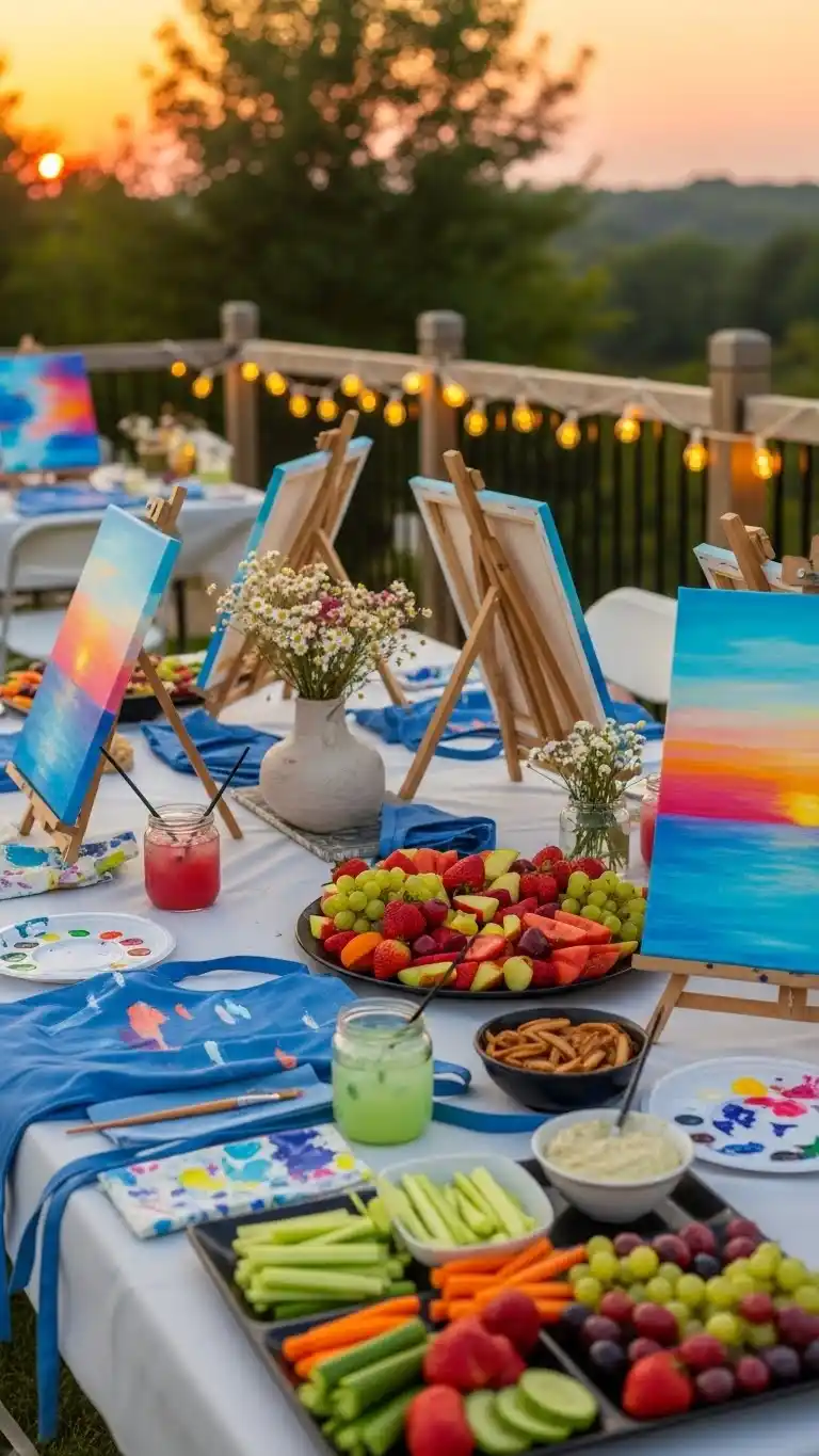 27 Creative Summer Birthday Party Ideas for Adults 20 16. Sunset Paint-and-Create Event